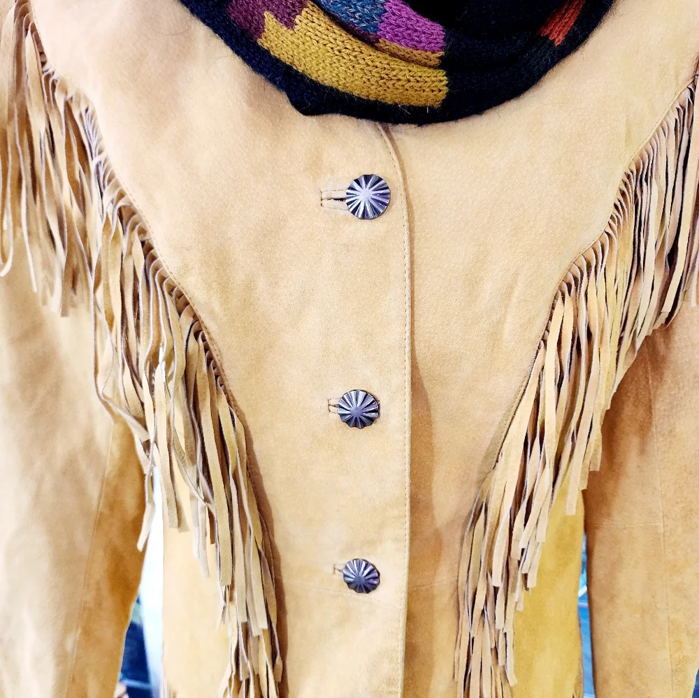 Canyon Creek Vintage Yellow Fringe Leather Jacket - Picture 5 of 15